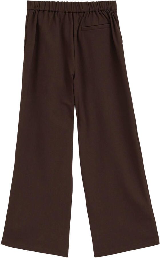 WE Fashion loose fit broek met plooien donkerbruin