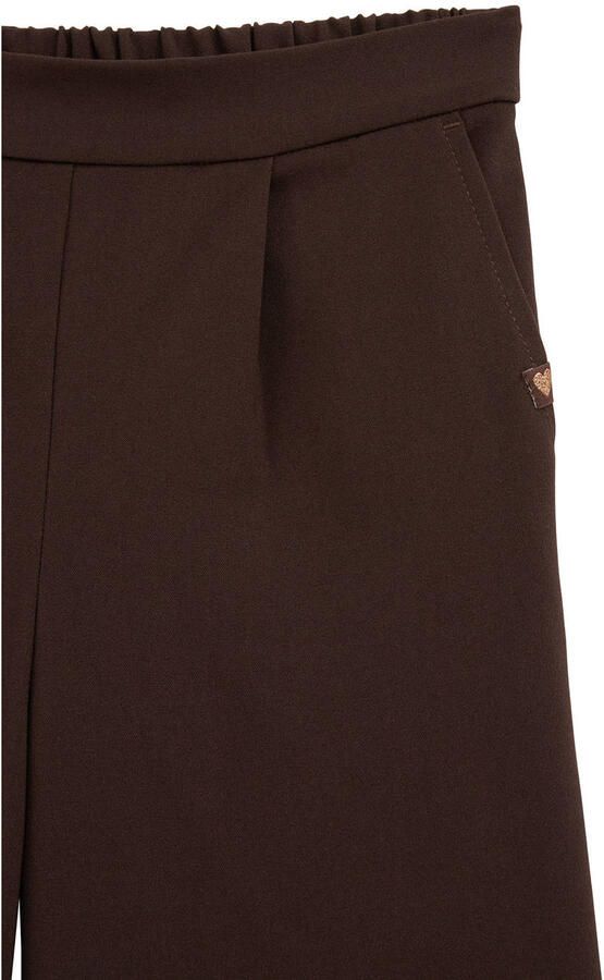 WE Fashion loose fit broek met plooien donkerbruin - Foto 2