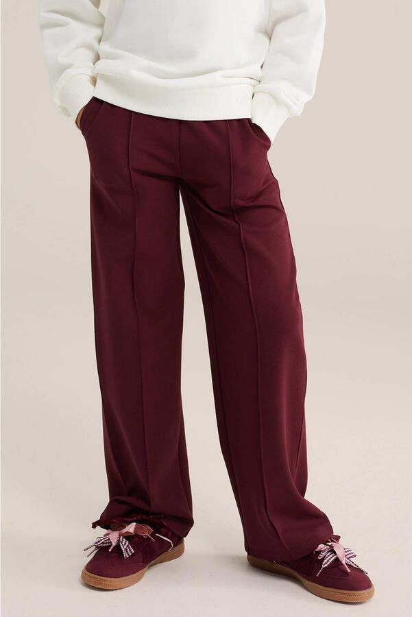 WE Fashion loose fit casual broek donkerrood