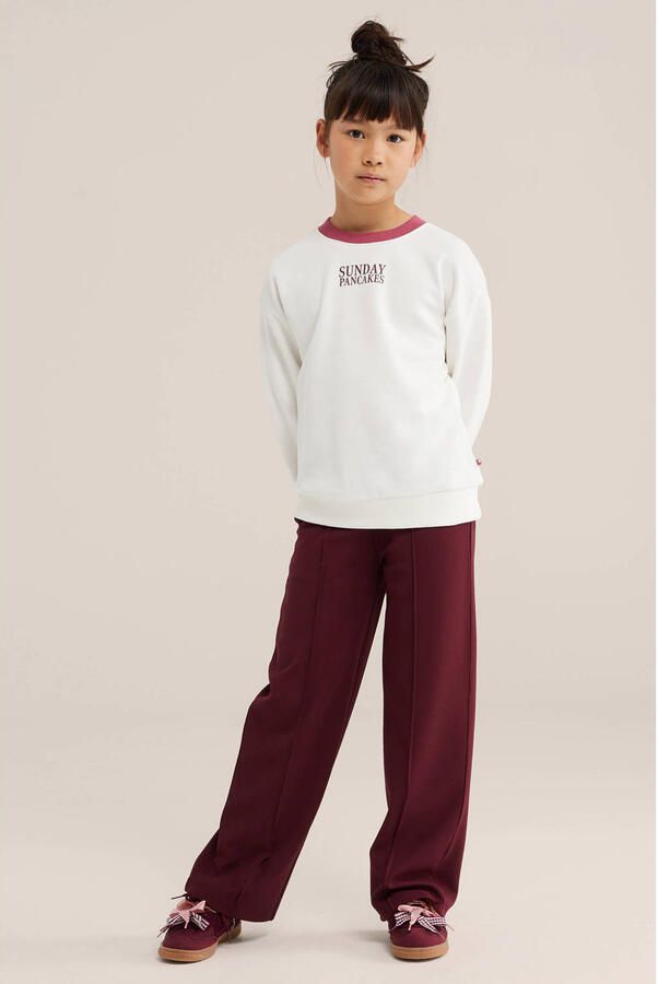 WE Fashion loose fit casual broek donkerrood - Foto 3