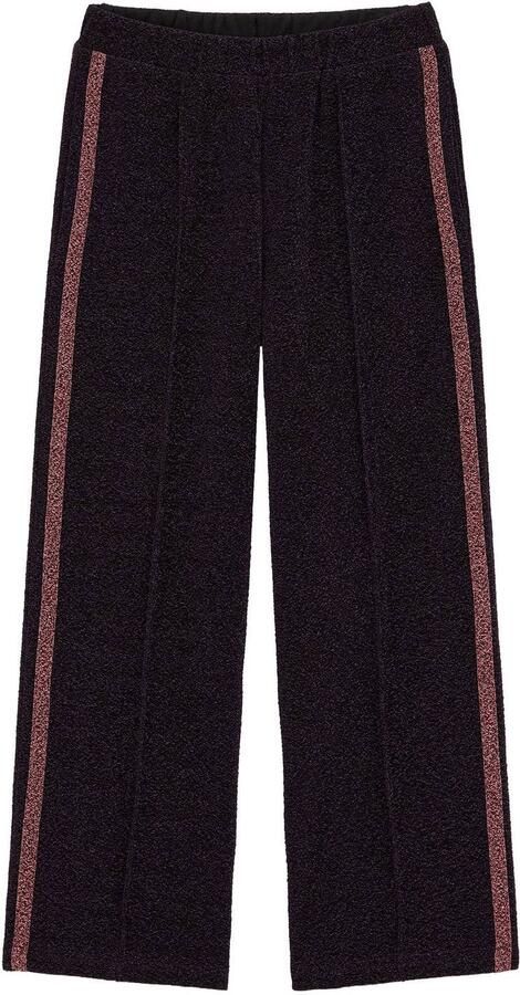 WE Fashion loose fit casual broek met glitters paars Meisjes Polyester