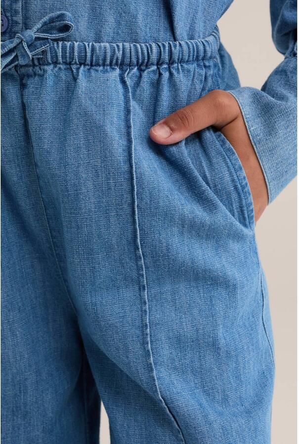 WE Fashion Blue Ridge loose fit casual broek middelblauw denim - Foto 2