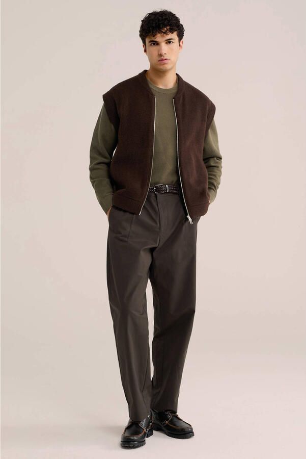 WE Fashion loose fit chino met plooien bruin - Foto 2