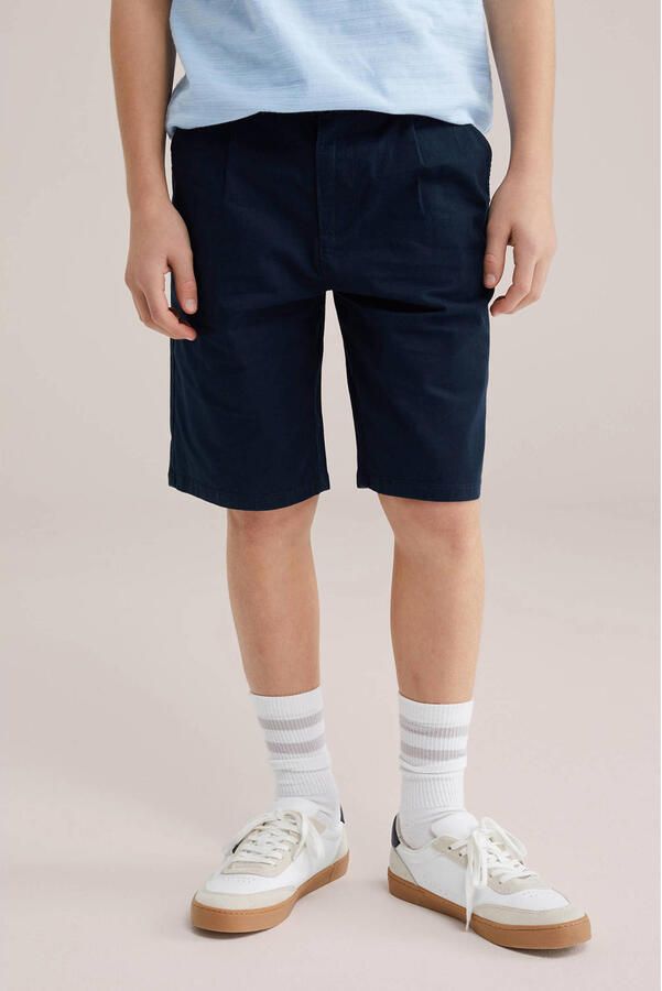 WE Fashion loose fit chino short donkerblauw