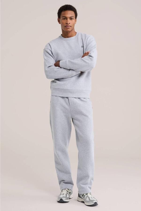 WE Fashion loose fit gemêleerde joggingbroek light grey - Foto 2