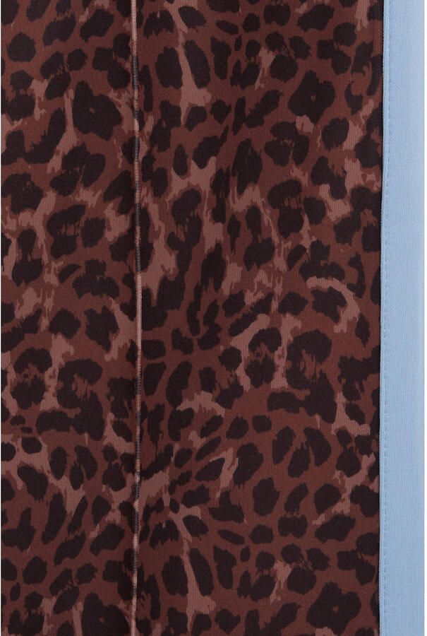 WE Fashion loose fit gestreepte joggingbroek met panterprint bruin blauw - Foto 2