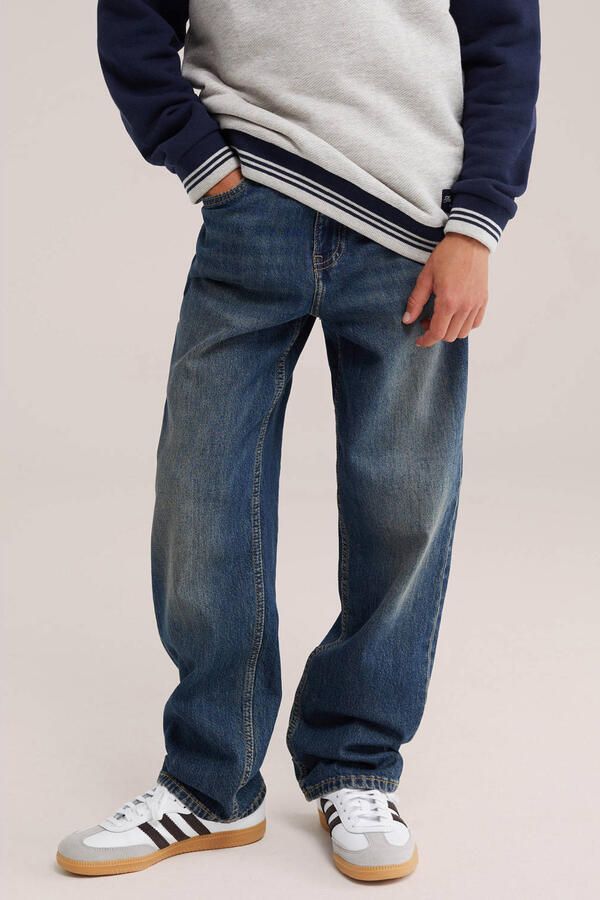 WE Fashion loose fit jeans donkerblauw