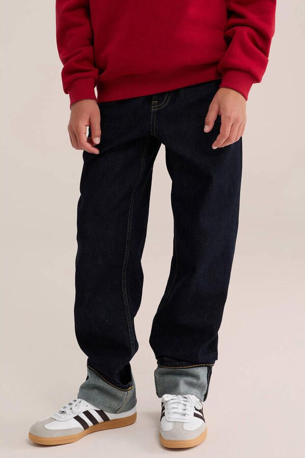 WE Fashion Blue Ridge loose fit jeans donkerblauw