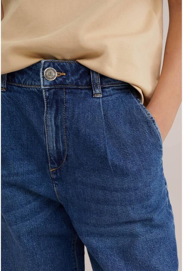 WE Fashion loose fit jeans met plooien mediumblauw - Foto 2