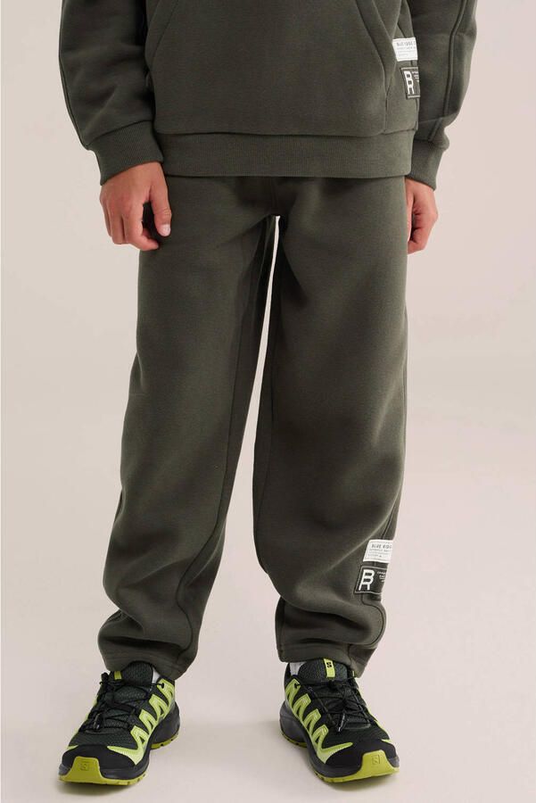 WE Fashion loose fit joggingbroek donkergroen