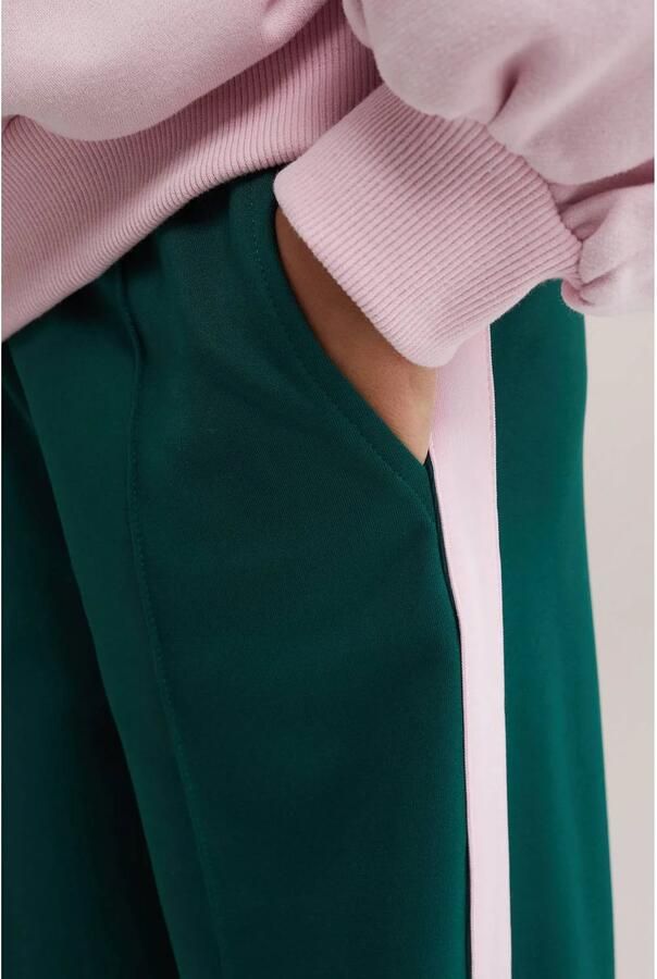 WE Fashion loose fit joggingbroek donkergroen lichtroze - Foto 2