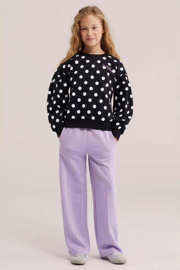 WE Fashion loose fit joggingbroek lila Paars Meisjes Polyester Effen