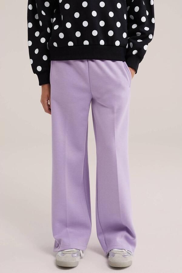 WE Fashion loose fit joggingbroek lila Paars Meisjes Polyester Effen - Foto 2