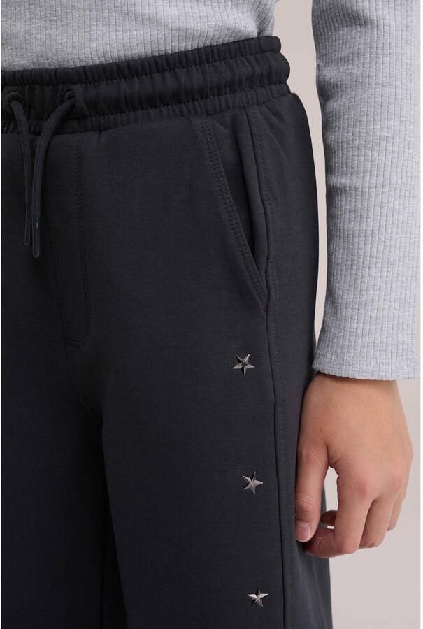 WE Fashion loose fit joggingbroek met studs antraciet - Foto 2