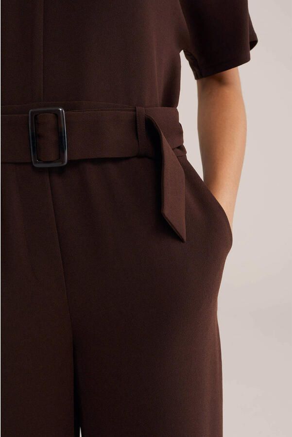 WE Fashion loose fit jumpsuit met ceintuur bruin - Foto 2