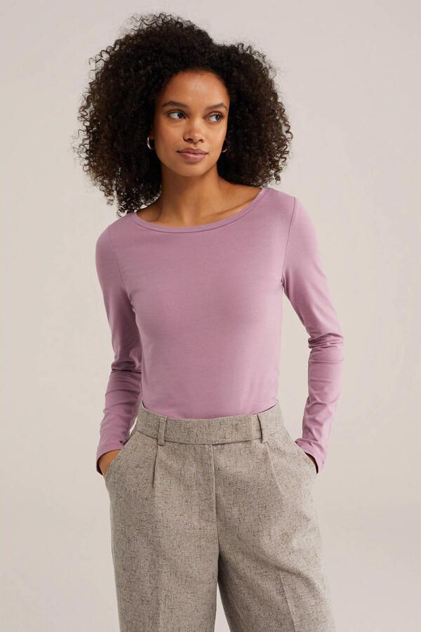 WE Fashion loose fit longsleeve roze