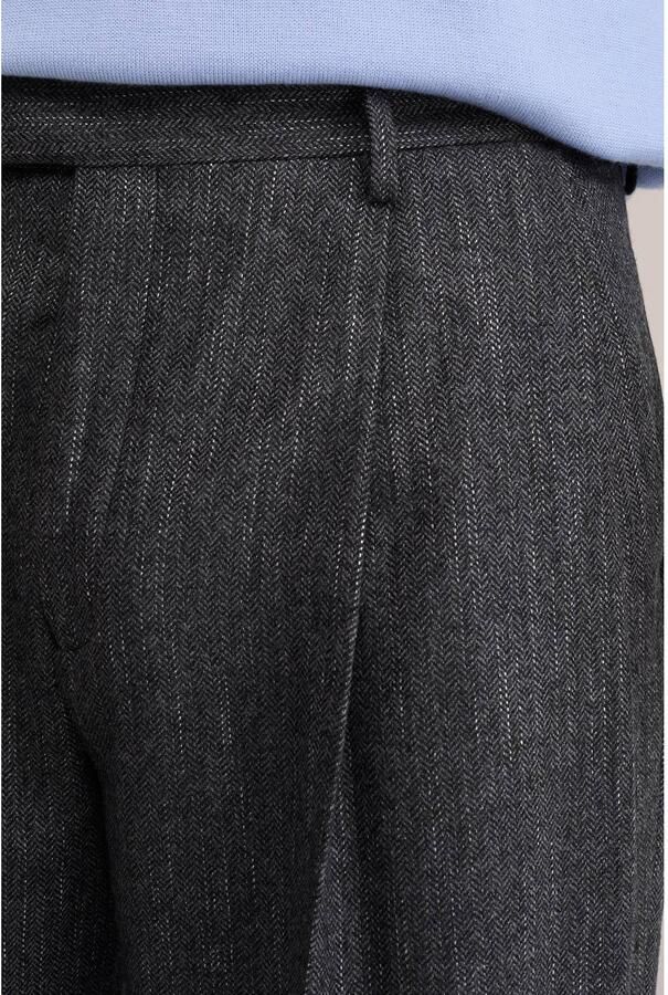 WE Fashion loose fit pantalon met plooien wol en kasjmier antraciet - Foto 2