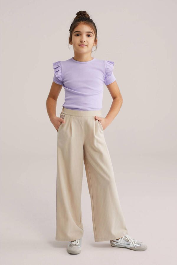 WE Fashion loose gestreepte casual broek beige - Foto 2