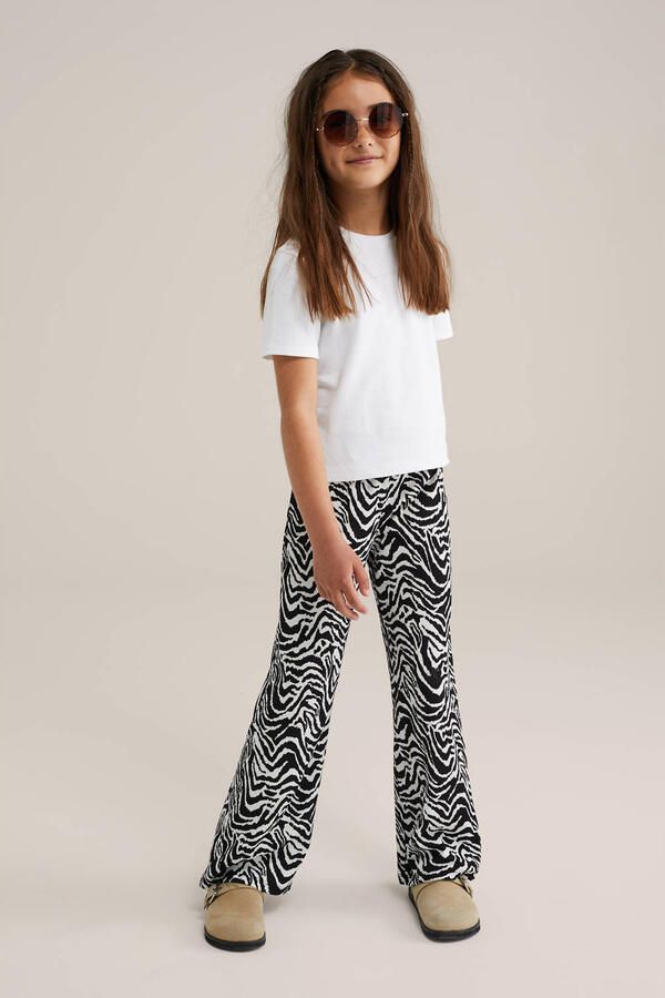 WE Fashion loose palazzo broek zwart wit - Foto 1