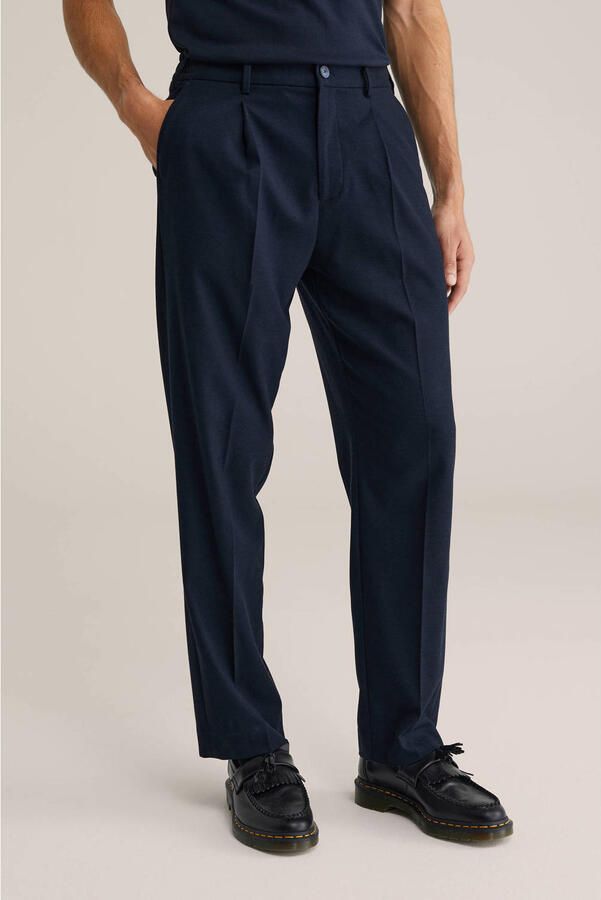 WE Fashion loose pantalon donkerblauw