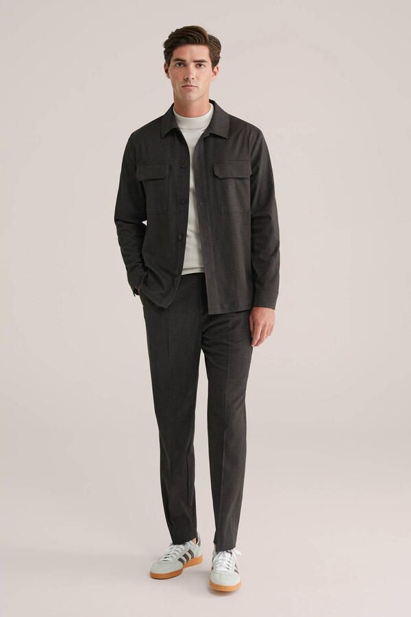 WE Fashion loose pantalon donkerbruin