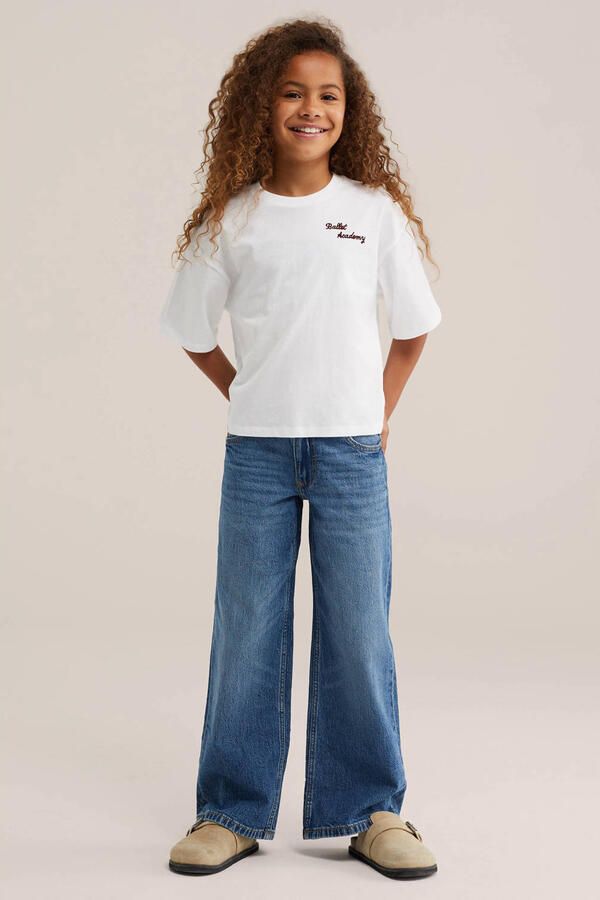 WE Fashion low waist wide leg jeans blauw - Foto 3