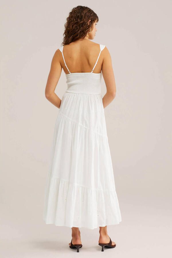 WE Fashion maxi jurk broderie wit - Foto 2