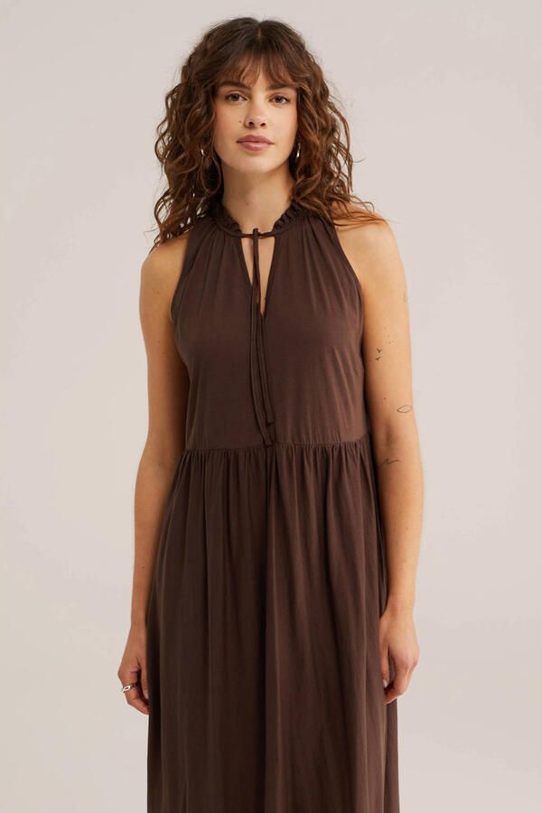 WE Fashion maxi jurk bruin