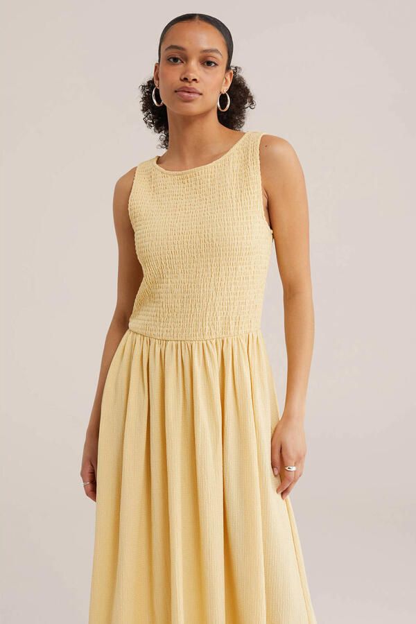 WE Fashion maxi jurk lichtgeel