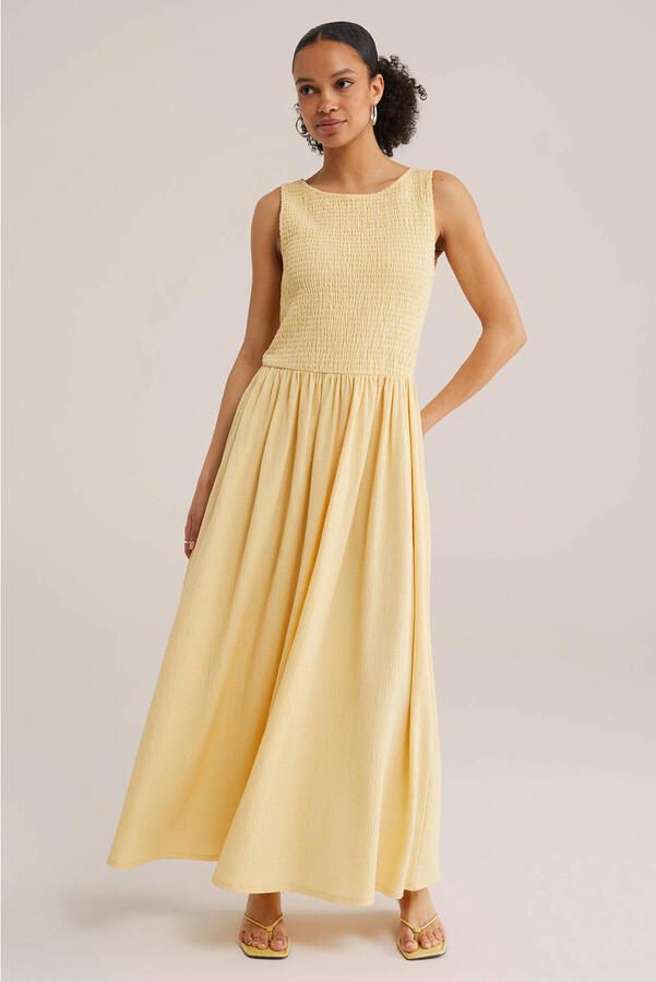 WE Fashion maxi jurk lichtgeel - Foto 2