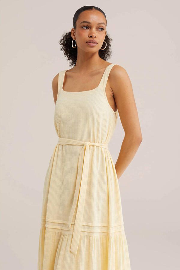 WE Fashion maxi jurk lichtgeel