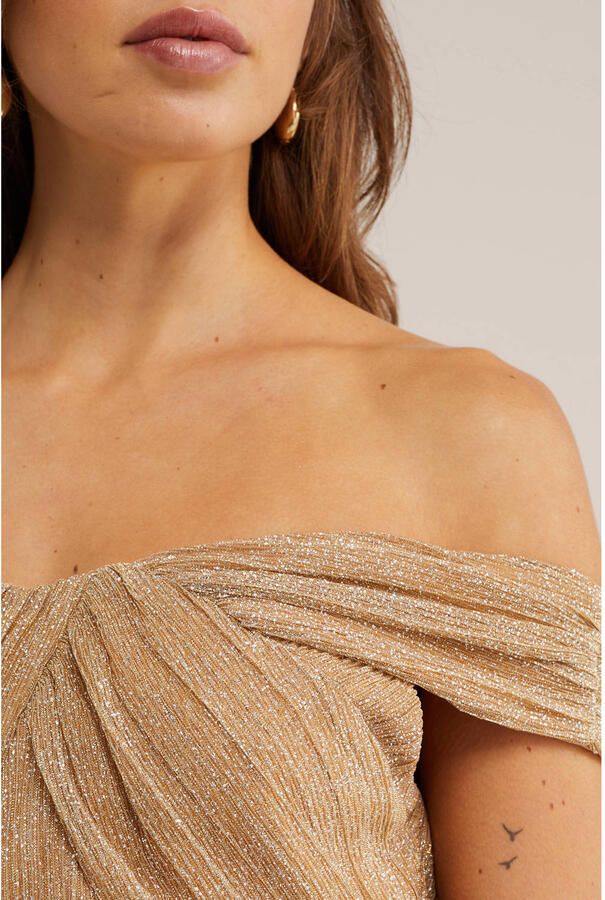 WE Fashion maxi jurk met glitter goud - Foto 2