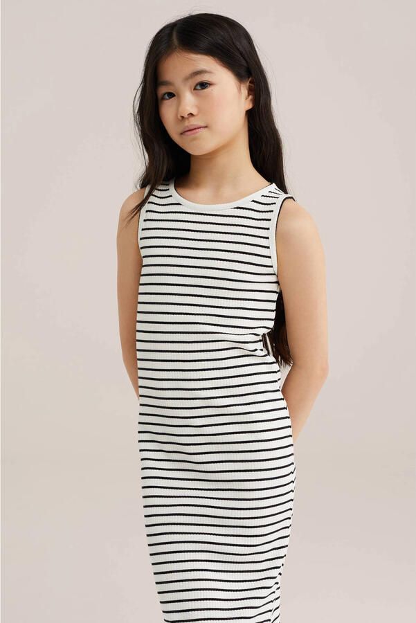 WE Fashion maxi jurk rib gebreid wit - Foto 2