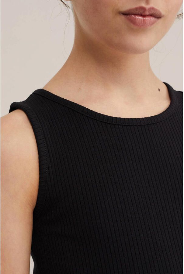 WE Fashion maxi jurk rib gebreid zwart - Foto 2