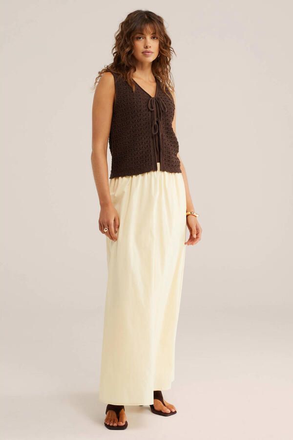 WE Fashion maxi rok lichtgeel - Foto 3