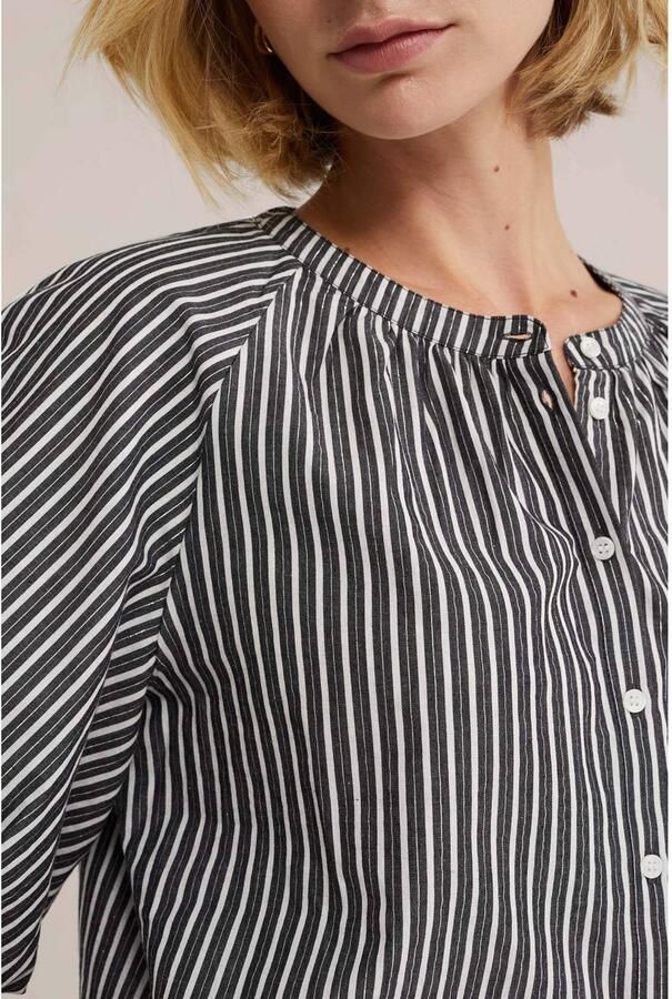 WE Fashion metaal gestreepte blouse zwart - Foto 2