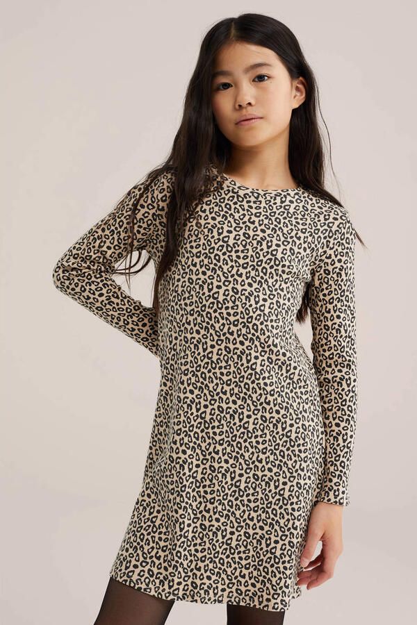 WE Fashion midi jurk beige