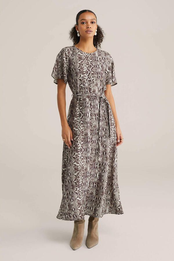 WE Fashion midi jurk bruin - Foto 2