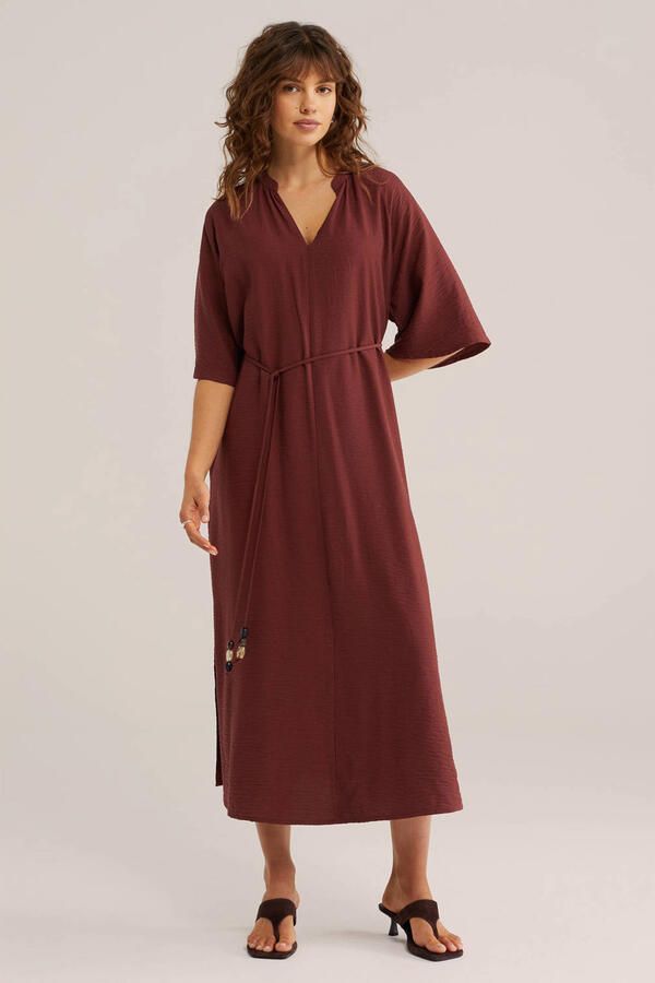 WE Fashion midi jurk donkerrood - Foto 2