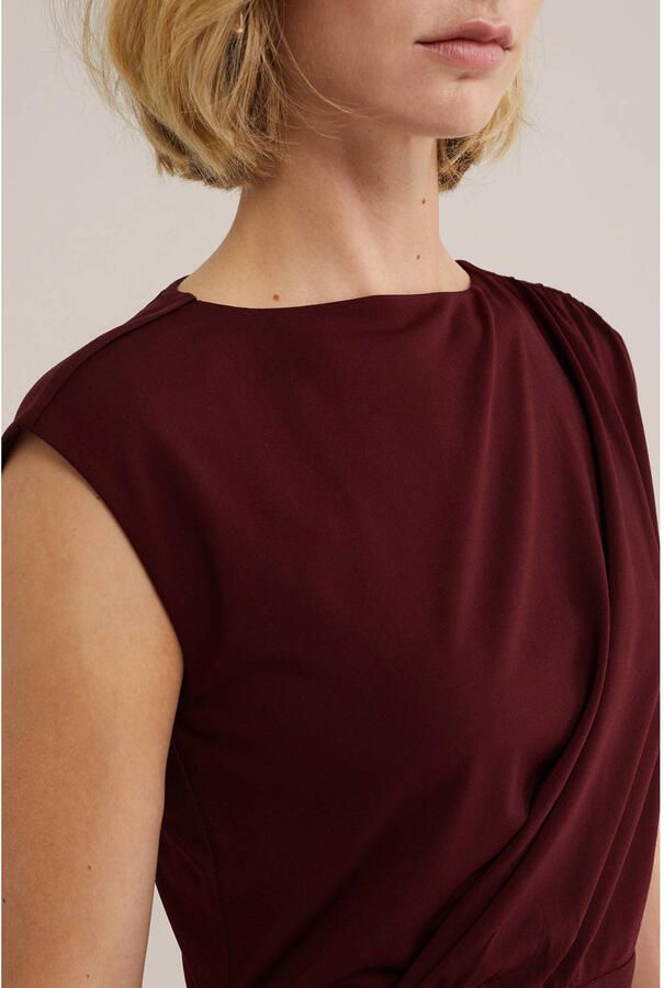WE Fashion midi jurk donkerrood - Foto 2