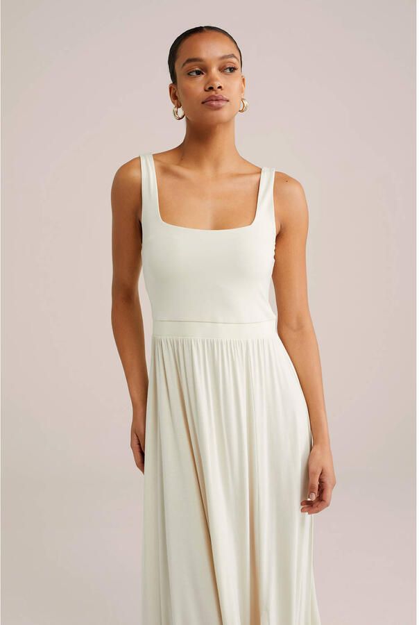 WE Fashion midi jurk ecru