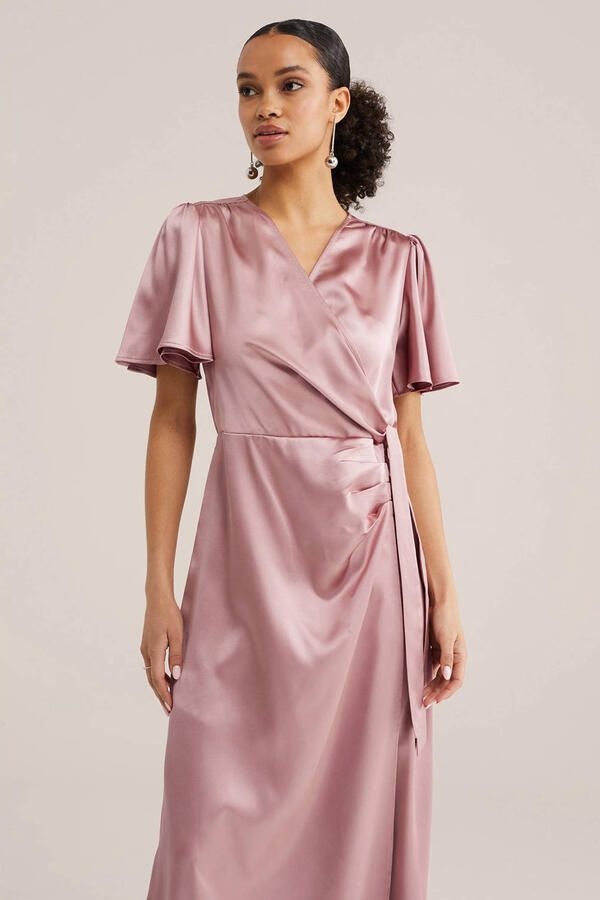 WE Fashion midi jurk lichtroze