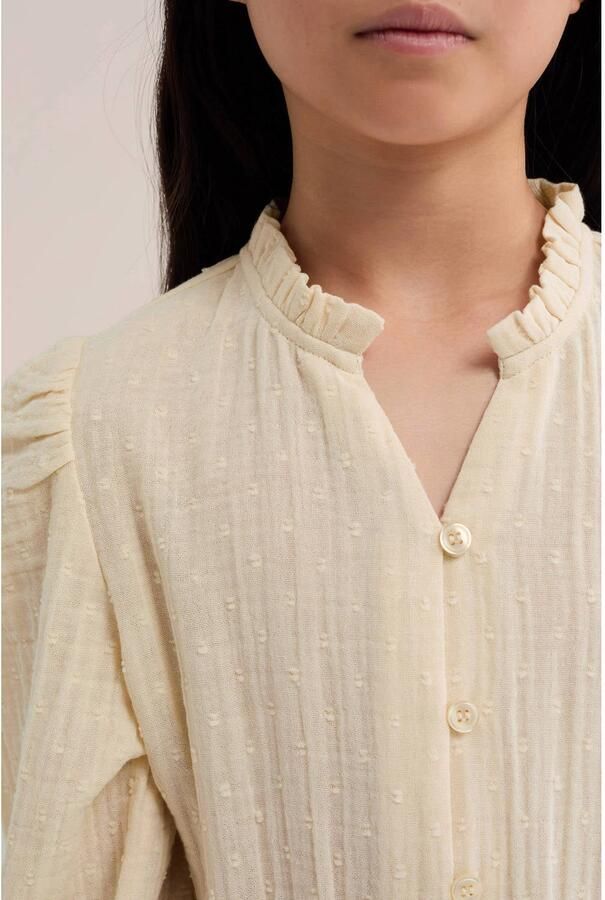 WE Fashion midi jurk met plooien beige - Foto 2