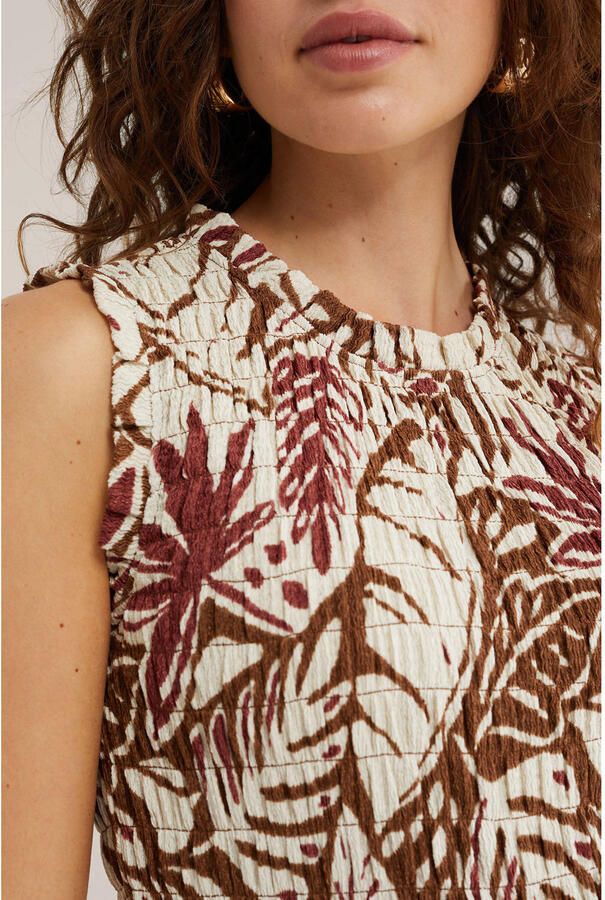 WE Fashion midi jurk met print bruin - Foto 2
