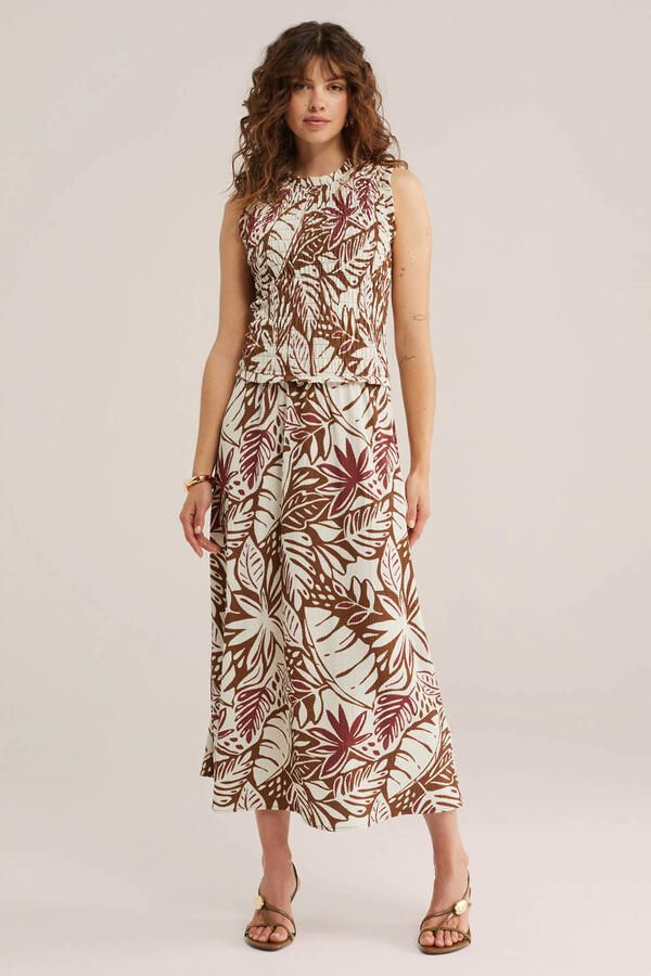 WE Fashion midi jurk met print bruin - Foto 3
