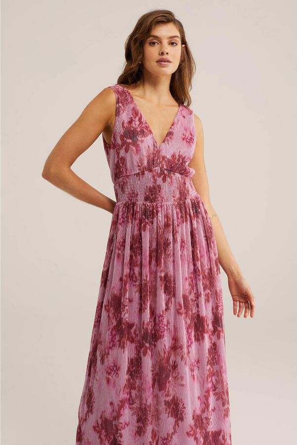 WE Fashion midi jurk roze