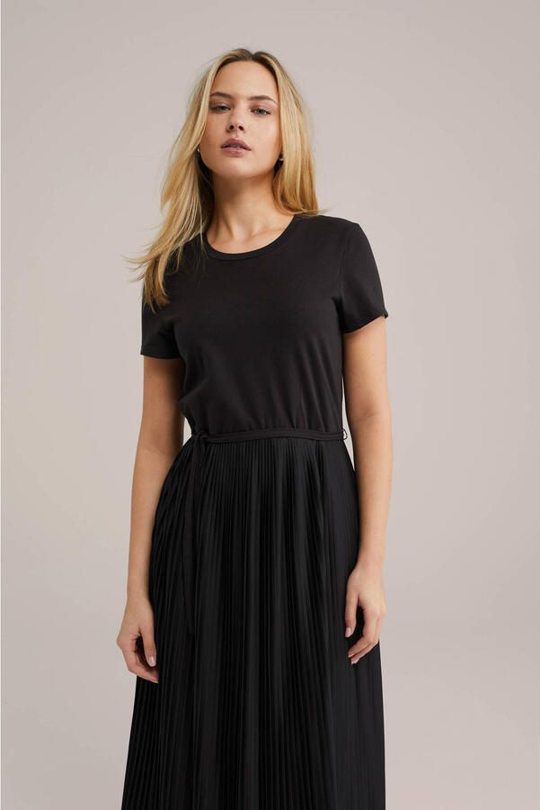 WE Fashion midi jurk zwart