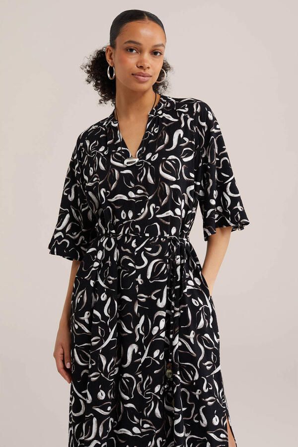 WE Fashion midi jurk zwart