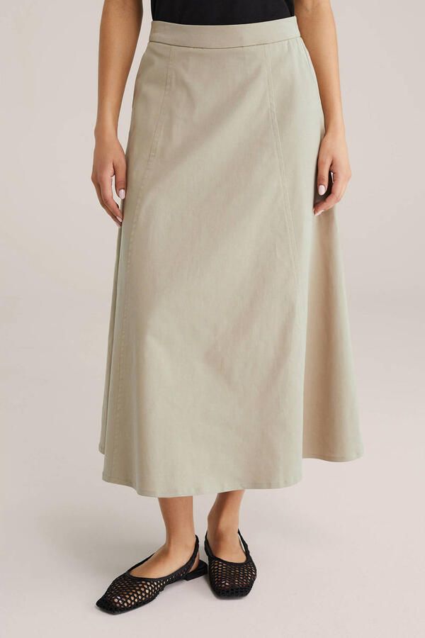 WE Fashion midi rok beige
