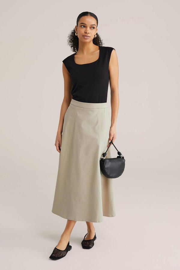 WE Fashion midi rok beige - Foto 3